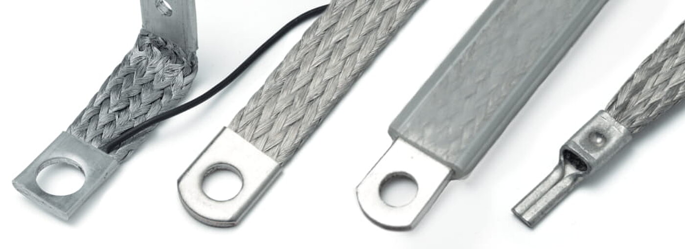 Tresse De Masse CAHORS 16mm - Longueur 74cm, Trou De 10mm - Neuf Avec Manchon EDF (destockage)